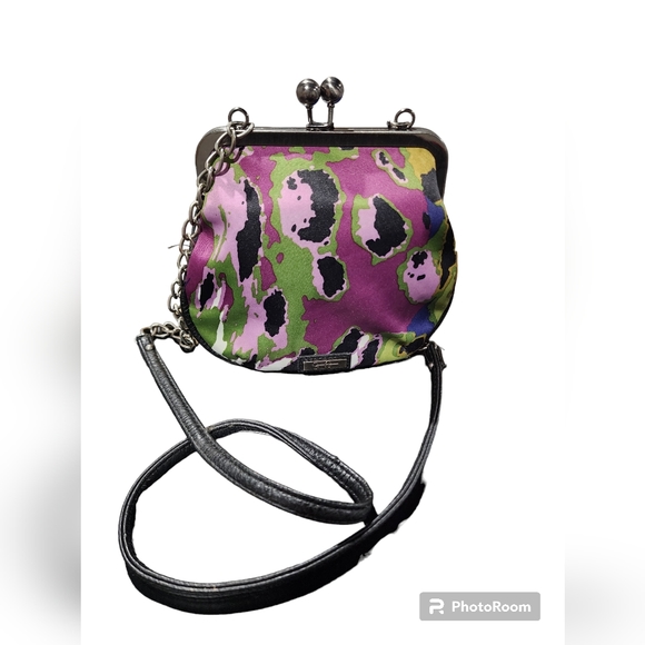 Jessica Simpson Coin Purse Crossbody Multicolor Purple White Green - Picture 1 of 4